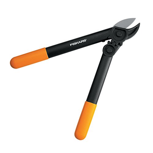 Fiskars PowerGear Amboss-Getriebeastschere für trockenes und hartes Holz, Antihaftbeschichtet, Gehärteter Präzisionsstahl, Länge: 39 cm, Schwarz/Orange, L31, 1000581