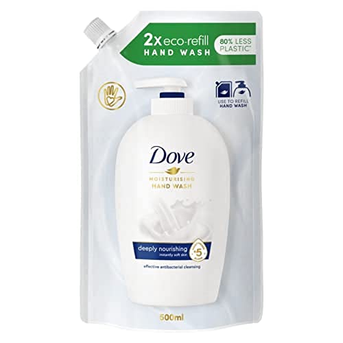 5 x 500ml Dove Pflegende Hand-Waschlotion Nachfüllbeutel