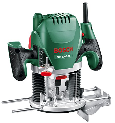 Bosch Oberfräse POF 1200 AE (1200 Watt, im Karton) Schwarz, Grün, Rot, Silber