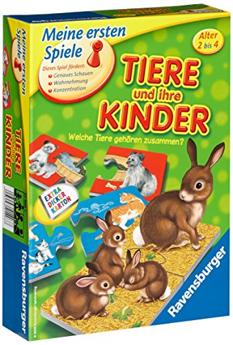 Ravensburger 21403 - Tiere und ihre Kinder - Kinderspiel, Tierwelt kennenlernen - für 1-4 Spieler ab 2 Jahren