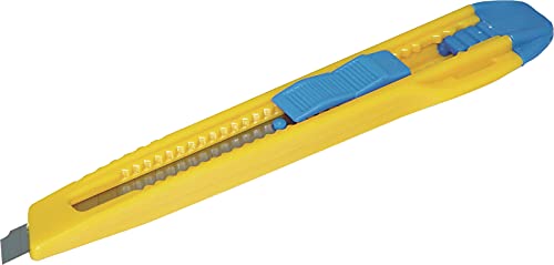 DONAU 7945001-99 Cutter/Sicherheitscutter, Plastik, mit Sicherheitsarretierung, 9 mm, blau/gelb