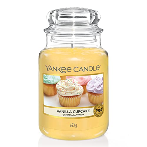 Yankee Candle Duftkerze im Glas (groß) – Vanilla Cupcake – Kerze mit langer Brenndauer bis zu 150 Stunden – Perfekte Geschenke für Frauen