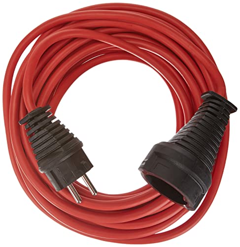 Brennenstuhl Qualitäts- Kunststoff-Verlängerungskabel mit Schutzkontakt-Stecker und -Kupplung (Verlängerungskabel für innen mit 10m Kabel) rot
