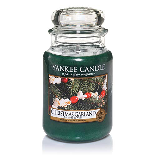 Yankee Candle Duftkerze im Glas (groß) – Christmas Garland – Kerze mit langer Brenndauer bis zu 150 Stunden – Perfekte Geschenke für Frauen