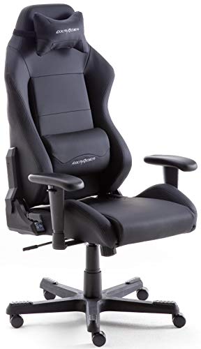 Robas Lund DX Racer 3 Gaming Stuhl Bürostuhl Schreibtischstuhl mit Wippfunktion Gamer Stuhl Höhenverstellbarer Drehstuhl PC Stuhl Ergonomischer Chefsessel, schwarz