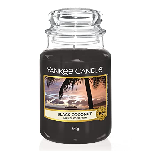 Yankee Candle Duftkerze im Glas (groß) – Black Coconut – Kerze mit langer Brenndauer bis zu 150 Stunden – Perfekte Geschenke für Frauen