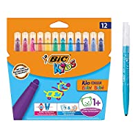 BIC Kids Filzstifte Set Kid Couleur Baby, Fasermaler zum Malen in 12 auswaschbaren Farben, mit stabiler Spitze, im Karton Etui, ab 1 Jahr