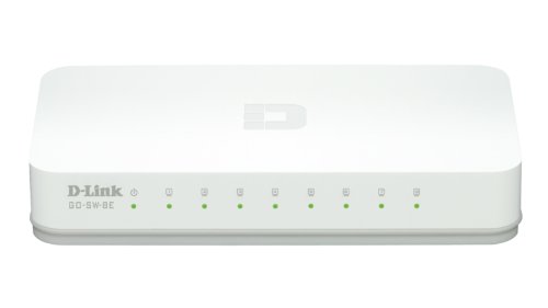 D-Link GO-SW-8E Ethernet Easy Desktop Switch (8 Ports mit 10/100 Mbit/s, automatische MDI/MDIX-Erkennung) weiß