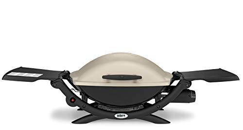 Weber Q2000 Gasgrill, 55 x 39 cm, mit ausklappbaren Seitentischen, Titanium (53060079)