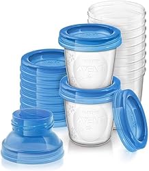 Philips Avent Aufbewahrungssystem für Muttermilch, Becher inklusive Deckel, Adapter Modell SCF618/10