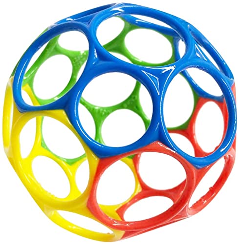Bright Starts, Oball Classic, flexibler und leicht zu handhabender Ball, sensorisches Aktivitätsspielzeug für Kinder aller Altersstufen, mehrfarbig