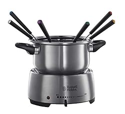 Russell Hobbs Fondue elektrisch Set [Käsefondue, Schokofondue oder Öl-/Brühe-Fondue] Fiesta (inkl. 6 farbige Gabeln, spülmaschinenfester & antihaftbeschichteter 1,2l Edelstahl-Topf, 1200W) 22560-56