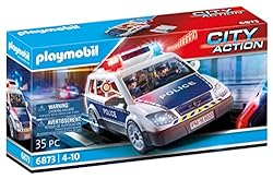 PLAYMOBIL City Action 6873 Polizei-Einsatzwagen, mit Licht und Sound, für Kinder von 4 bis 10 Jahren