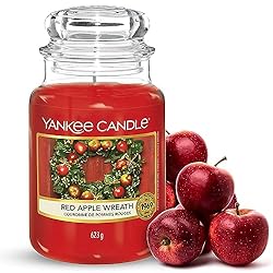 Yankee Candle Duftkerze im Glas (groß) – Red Apple Wreath – Kerze mit langer Brenndauer bis zu 150 Stunden – Perfekte Geschenke für Frauen