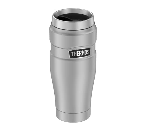 THERMOS Thermobecher Stainless King, Kaffeebecher to go Edelstahl mattiert 470ml,Isolierbecher spülmaschinenfest, dicht, Coffee to Go 7 Stunden heiß, 18 Stunden kalt, Stainless Steel, 0,47 Liter