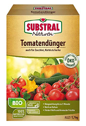 Substral Naturen Bio Tomatendünger, Organisch-mineralischer Dünger, auch für Kürbis, Zucchini, Langzeitwirkung, 1,7 kg