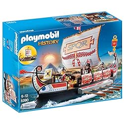 PLAYMOBIL History 5390 Römische Galeere, Schwimmfähiges Schiff, Aufrüstbar mit Unterwassermotor, Spielzeug für Kinder ab 6 Jahren [Exklusiv bei Amazon]