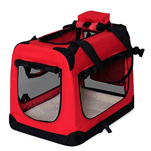 lionto Hundetransportbox Hundetasche Hundebox Faltbare Kleintiertasche Größe M 60x42x44 cm