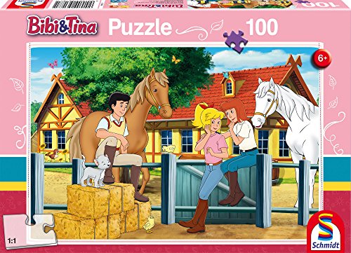 Schmidt Spiele 56187 Bibi und Tina, Auf dem Martinshof, 100 Teile Kinderpuzzle