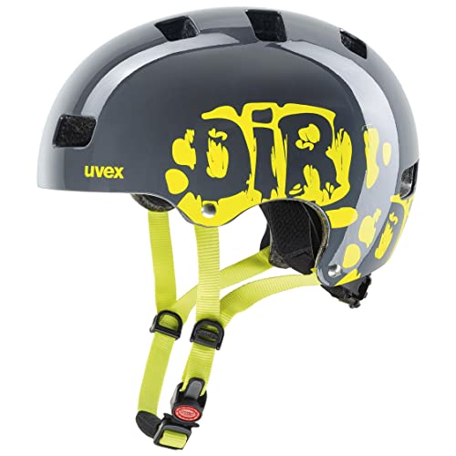 Uvex Kinder Fahrradhelm Kid 3,Grau (Dirtbike Gray-Lime),51-55 cm