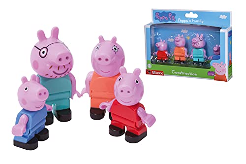 BIG-Bloxx Peppa Pig Peppa´s Family - Mama und Papa Wutz, Schorsch und Peppa, Ergänzung zu den Spielesets der BIG-Bloxx Reihe, 4 Spielfiguren für Kinder ab 18 Monaten