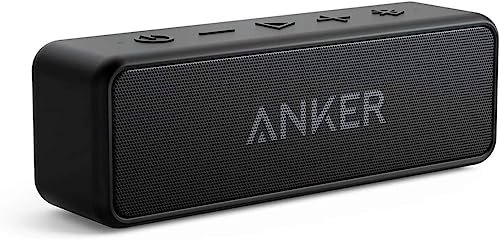 Anker SoundCore 2 Bluetooth Lautsprecher, Fantastischer Sound, Enormer Bass mit Dualen Bass-Treibern, 24h Akku, Verbesserter IPX7 Wasserschutz, Kabelloser Lautsprecher für iPhone, galaxy usw.(Schwarz)