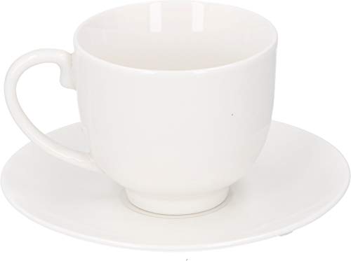 alpina Geschirr Kaffee Set 12-Einheiten - Espressotassen mit Untertassen - Keramik - 31 x 17.5 x 7 cm - Weiß
