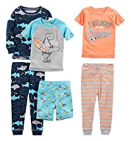 3er-Pack  Simple Joys by Carter's Jungen Pyjama-Set Aus Baumwolle, Größe: 6/9 Monate, 18 Monate ( Haifisch/Surfer); 6/9 Monate - 24 Monate (Monster/Dinosaurier), 6/9 Monate - 18 Monate (Autos)