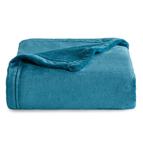 Bedsure Flanell-Fleece-Überwurf, superweich, flauschig, warm, Flanell, blaugrün, Twin/Double(150x200 cm)