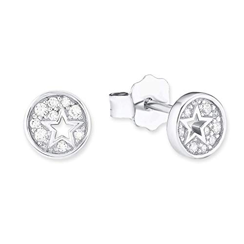 s.Oliver Schmuck 925 Sterling Silber Damen, mit Zirkonia synth., Silber, Stern, Kommt in Schmuck Geschenk Box