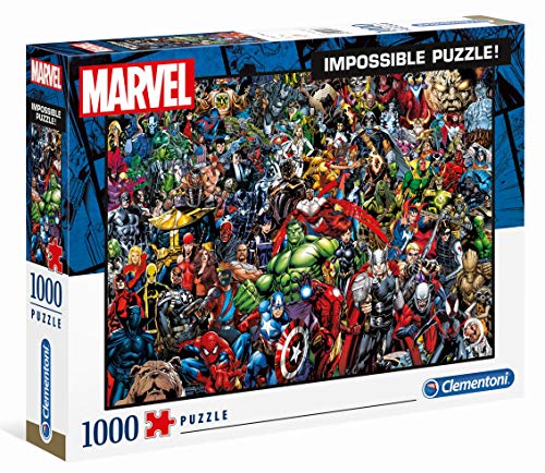 Clementoni 39411 Marvel Universe – 1000 Teile, Impossible Puzzle, Geschicklichkeitsspiel für die ganze Familie, farbenfrohes Legespiel, ideal als Geschenk, Erwachsenenpuzzle ab 14 Jahren