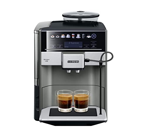 Siemens TE655203RW Freistehende Espressomaschine, 1,7l; 2Tassen; Schwarz, Grau, Silber (Displaysprache nicht auf Deutsch)