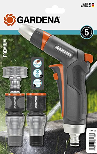 Gardena Premium Grundausstattung: Anschluss-Set mit Reinigungsspritze, mit Anschlussteilen für 13 mm (1/2 Zoll)- und 15 mm (5/8”)-Schläuche (18298-20)