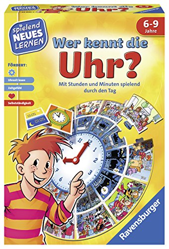 Ravensburger 24995 - Wer kennt die Uhr? - Spielen und Lernen für Kinder, Lernspiel für Kinder ab 6-9 Jahren, Spielend Neues Lernen für 1-4 Spieler