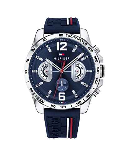 Tommy Hilfiger Unisex Multi Zifferblatt Quarz Uhr mit Silikon Armband 1791476