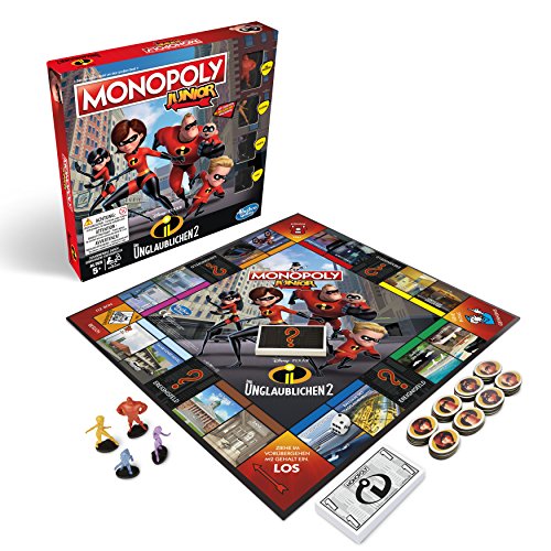Hasbro Gaming E1781100 Incredibles 2 Monopoly Junior-Die Unglaublichen, Kinderspiel
