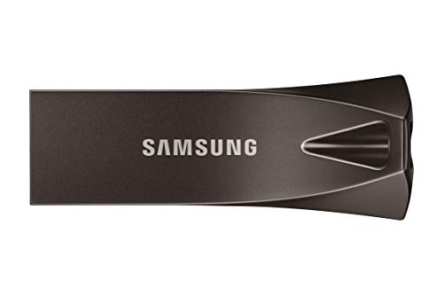 Samsung USB-Stick Typ-A BAR Plus (MUF-12BE4/APC), 128 GB, 400 MB/s Lesen, 60 MB/s Schreiben, widerstandsfähiges USB 3.1 Flash Drive mit Schlüsselring, Titan Gray