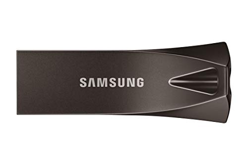 Samsung USB-Stick Typ-A BAR Plus (MUF-12BE4/APC), 128 GB, 400 MB/s Lesen, 60 MB/s Schreiben, widerstandsfähiges USB 3.1 Flash Drive mit Schlüsselring, Titan Gray