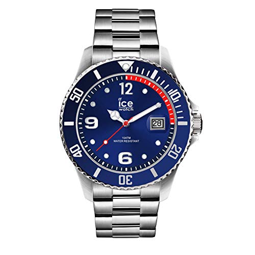 Ice-Watch - ICE steel Blue silver - Blaue Herren/Unisexuhr mit Metallarmband - 015771 (Medium)
