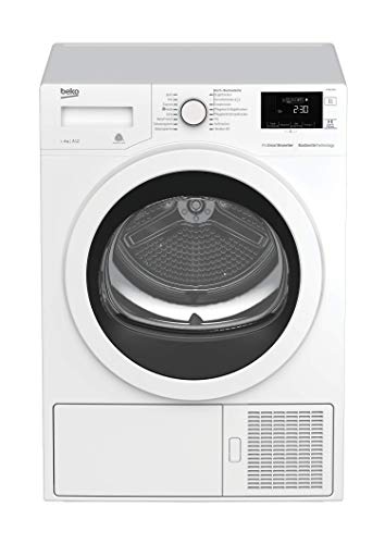 Beko DE8635RX Kondenstrockner mit Wärmepumpentechnologie, 8 kg, A+++ -10 % (noch sparsamer), Wechselbarer Türanschlag, Silent mode, OptiSense Sensortrocknung, Elektronische Feuchtemessung, Weiß [Energieklasse A+++]