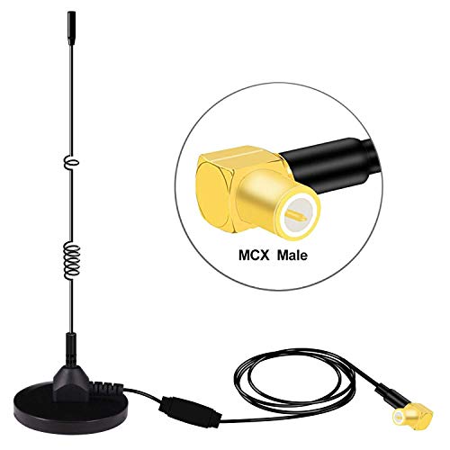 Verbesserte DAB Antenne,Esuper Universal DAB+ Antenne Auto DAB Antenne mit MCX Anschluss Leistungsstarker Magnetfuß+3M-Kabel für Digitalen DAB Autoradio Adapter Anzug zur Installation von Innen Außen