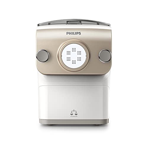 Philips Pastamaker – vollautomatisch, Wiegefunktion, 6 Formaufsätze (HR2381/05)200 W, 34 x 21 x 31 cm, ‎Weiß / Champagner