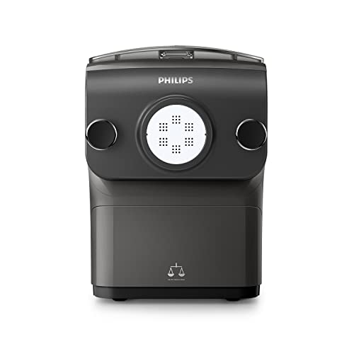 Philips Pastamaker – vollautomatisch, Wiegefunktion, 8 Formaufsätze, (HR2382/15),200 W, 24 x 21 x 31 cm, Kaschmirgrau