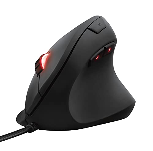 Trust Gaming GXT 144 Rexx Vertikale Gaming Maus (10.000 DPI, 6-programmierbare Tasten, RGB LED-Beleuchtung, ergonomisches Design vorbeugung gegen Mausarm/Tennisarm (RSI Syndrom)), Schwarz