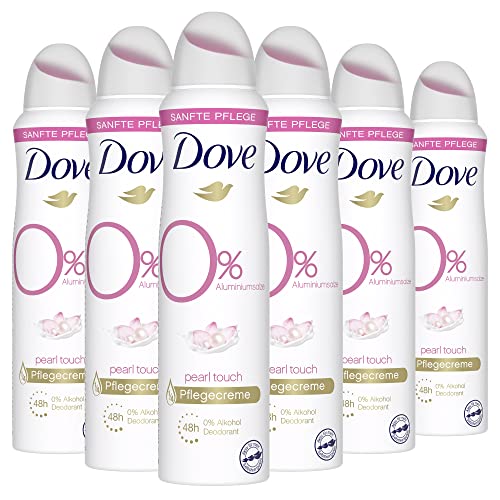Dove Deo Spray Pearl Touch Deo ohne Aluminium schützt 48 Stunden vor Körpergeruch 150 ml 6 Stück