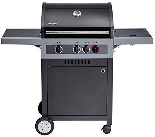 Enders® Gasgrill BOSTON BLACK 3 K TURBO, 3-Brenner aus Edelstahl, mit Kocher, TURBO ZONE & HEAT RANGE Brenner-Technologien von Enders®, Grillwagen, Außenküche #88626