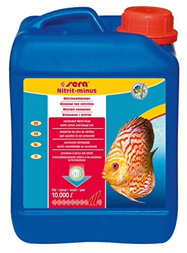 sera Nitrit-minus 2,5 Ltr. - Wasseraufbereiter Aquarium, Soforthilfe gegen Nitrit, entfernt bis zu 1,5 mg/l Nitrit pro Dosierung beugt Nitritpeak vor