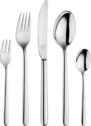 Zwilling 1000953 Besteck-Set, 30-tlg., Für 6 Personen, 18/10 Edelstahl/Hochwertiger Klingenstahl, Poliert, Newcastle