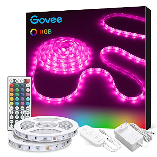 Govee LED Strip 10m, RGB LED Streifen, Farbwechsel LED Band mit IR Fernbedienung, für die Beleuchtung von Haus, Party, Küche [Energieklasse A]