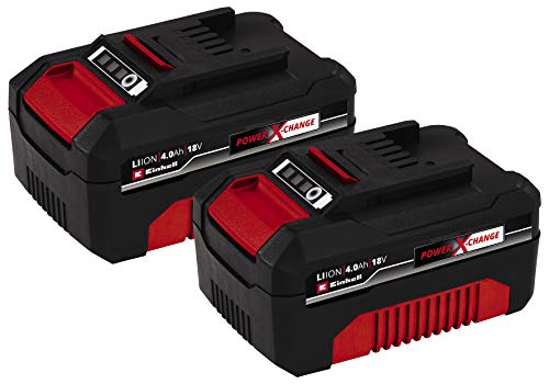 Original Einhell Akku PXC-Twinpack 4,0 Ah Power X-Change Volks.Akku (Li-Ion, 18 V, 2x 4,0 Ah, für alle PXC-Geräte geeignet, proaktives Batteriemanagement, situativ angepasste Ladezyklen)